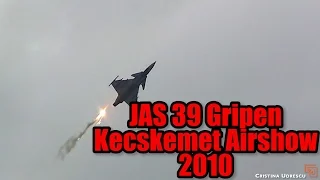 Jas 39 Gripen  Kecskemet 2010 full  Flight display and Flares!
