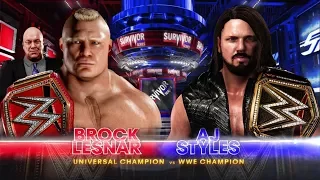 WWE 2K18 Survivor Series 2017 - Brock Lesnar vs AJ Styles Champion vs Champion Match!