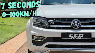 VW Amarok V6 Acceleration 0-100km/h Stock vs Modified 😱😱😱  Dragy Results!