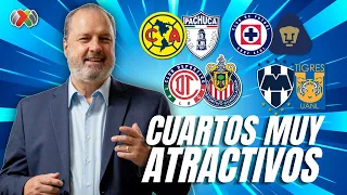 CUARTOS MUY ATRACTIVOS | América vs Pachuca, Cruz Azul vs Pumas, Toluca vs Chivas, Rayados vs Tigres