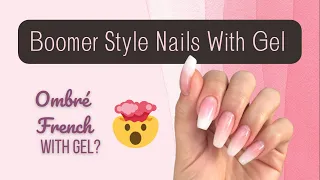 How to Make Baby Boomer (Ombre French) Nails with Hard Gel & How to File Coffin Nails - TGB