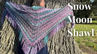 Easy And Quick Crochet Shawl Tutorial // Snow Moon Shawl // Ophelia Talks Crochet