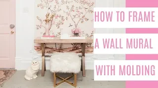 DIY how to frame a wallpaper mural with molding