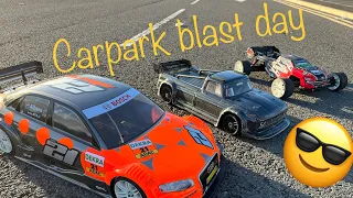 FG Sportsline 530 Electric 1:5th scale car park run, with an arrma kraton and an insane infraction