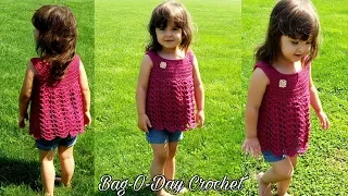 How To Crochet - A Toddler Summer Top | Lil' Ruby Rose | Bag O Day Crochet Tutorial #508