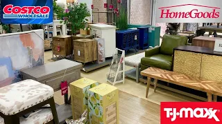 HOMEGOODS COSTCO TJ MAXX FURNITURE ARMCHAIRS TABLES SOFAS SHOP WITH ME SHOPPING STORE WALK THROUGH