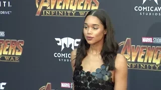 Laura Harrier at the Avengers Infinity War Premiere in Los Angeles