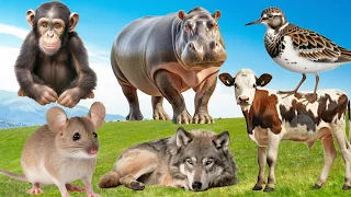 Happy Animal Moment, Familiar Animal Sounds: Hamster, Monkey, Hippo, Sparrow, Calf - Animal Videos