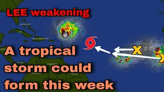 New storm (NIGEL) likely to form this week, two areas to watch off Africa • Hurricane Lee weakening