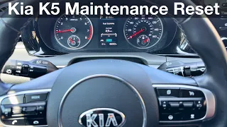 2021 Kia K5 How to reset the maintenance oil life reminder 2022