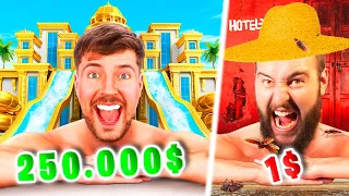 VACACIONES DE $1 VS VACACIONES DE $250,000 🌴💰| REACCIÓN A MRBEAST