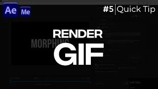 Quick Tip #5 How to Render GIF in After Effects