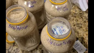 Dry canning rice and beans.