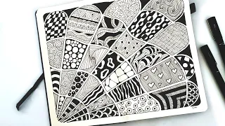 Zentangle inspired art | zentangle art drawings step by step | abstract zentangle art