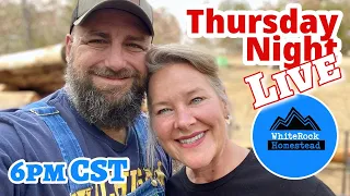 Thursday Night Live!! tiny house, homesteading, cabin build, DIY, HOW TO, sawmill tractor tiny cabin