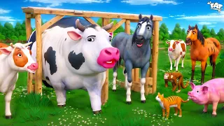 Laugh Out Loud with Fat Cow and Farm Friends Pig Horse Monkey Cat | Funny Animals Comedy 2024