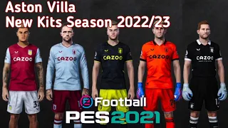 Pes 2021 | Aston Villa New Kits Season 2022-2023 (sider & cpk version) Pes Pc Game