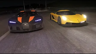 Koenigsegg Jesko Absolut vs Bugatti Chiron Super Sport 300+ at Special Stage Route X