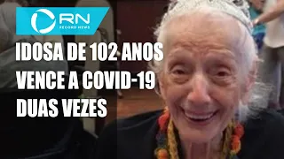 Idosa de 102 anos vence a Covid-19 duas vezes