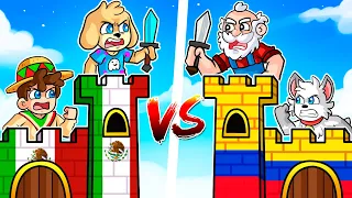 TORRE de MEXICO vs TORRE de COLOMBIA 🏰😂MINECRAFT con SILVIOGAMER PANCRACIO y ALEXY