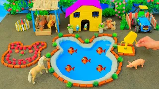 Top DIY Farm Diorama with House for Cow, Pig, fish pond | cow shed | How to carrots field #26