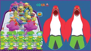 Merge Master Blue Monster: Funny Game All Levels (iOS,Android) Part 13 - Unlock 2 Shark Monster