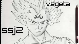 how to draw vegeta in easy way ssj2 marjen #dragonball #drawing