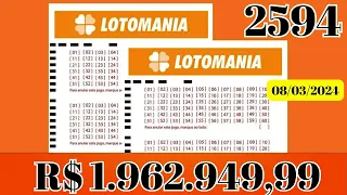 Resultado Lotomania Concurso 2594 I Resultado da Lotomania.