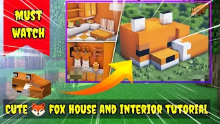 Minecraft easy build Tutorial: cute fox house and interior