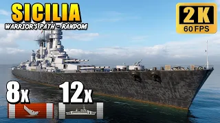 Battleship Sicilia - He took a good position and punished the enemy with 16 cannons