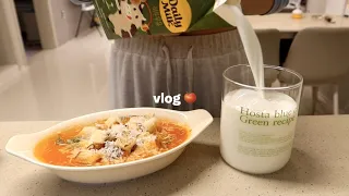 VLOG | Tomato Soup🍅 triangle gimpap lunch box before going to work, tteokgalbi,