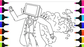 Skibidi Toilet Titan TV Man New Coloring Pages #skibiditoilet #tvman #ncsmusic #easy