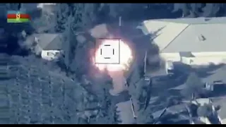 Footage of Israeli made IAI Harop drone striking Armenian Tor-M2KM air defence system