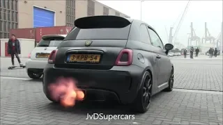 Stage 3 Abarth 500 w/ Romeo Ferraris Exhaust - LOUD BANGS, Flames & Accelerations!