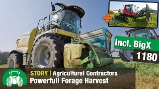 ETA JAN Agricultural Contractors Part 2: Forage Harvesting and Fertilisation | Krone BiG X 1180