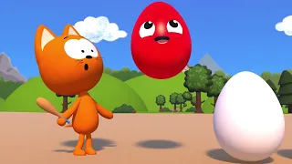 КОТЭ ТВ - Цветные яйца - Новые развивающие мультики - Учим цвета!