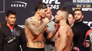 UFC 245: Max Holloway vs  Alexander Volkanovski ceremonial weigh in staredown