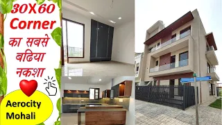 30x60 Corner House Design | 200 gaj House Design India | 8 Marla house design sale Aerocity Mohali