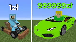 SAMOCHÓD ZA 1zł vs ZA 9999999zł w Minecraft