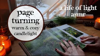 asmr page turning with squeezing on a snowy day by candlelight | no talking, no music | sleep video