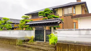 4K Rain Walk in Japan - Modern Japanese Houses | Residential Walking Tour in Nagoya, Japan 8/2021