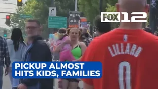 ‘I hear this screeching behind us’: Families scramble away from pickup in Portland parade area