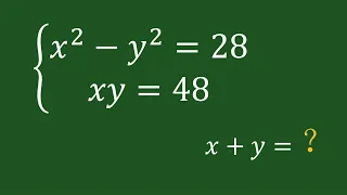 A Nice Math Algebra Problem ,x^2 y^2=28,xy=48,x+y=？ to find the value of x plus y.