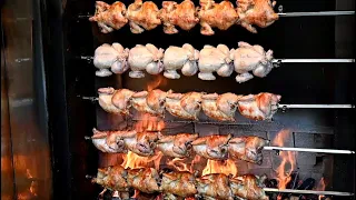 참나무 장작구이 통닭, 한방치킨 / Oak Firewood Roasting Chicken / korean street food