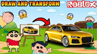 Shinchan vs bochan vs masao in draw and transform game😱🔥 | doodle transform roblox funny game 😂🔥