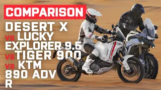 Adventure Motorcycle Comparison, Ducati Desert X, MV Agusta Lucky Explorer, KTM 890 and Tiger 900