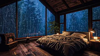 Beat Insomnia in 3 Minutes Sleep Right Away with Heavy Rain and Intense Thunder on Window at Night