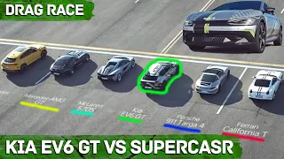 Kia EV6 GT Drag Race vs SUPERCARS - Is it really faster?