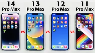 iPhone 14 Pro Max vs iPhone 13 Pro Max vs iPhone 12 Pro Max vs iPhone 11 Pro Max SPEED TEST🔥| OMG 😱