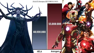 Hela VS Avengers ALL POWER LEVEL ( Marvel Power Levels )